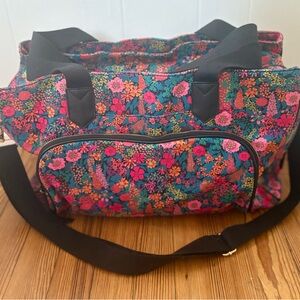 ANTONIO MELANI Floral Tote with Black Straps